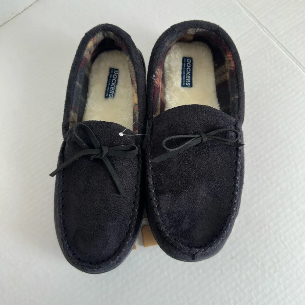 Dockers Men's Black Moccasin Slippers size 7/8 Medium men’s
